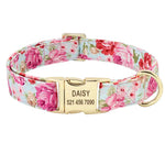 Collier pour chien personnalisé à fleurs - Baby Blue Flower / S