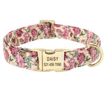 Collier pour chien personnalisé à fleurs - Beige Flower / L