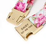 Collier pour chien personnalisé à fleurs
