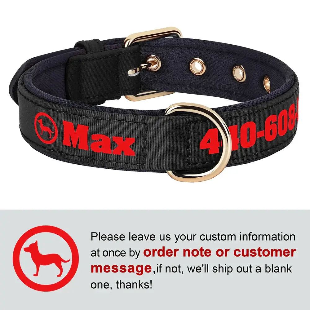 Collier pour chien personnalisé - Black-Dog / L 33-43cm