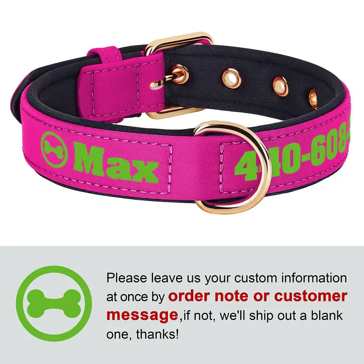 Collier pour chien personnalisé - Rose-Bone / S 24-32cm