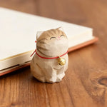Cute Cat Animals Figurine Decorative Wooden Ornament Kitten Statue Calico Golden gradient cat Home Office Desk
