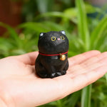 Cute Cat Animals Figurine Decorative Wooden Ornament Kitten Statue Calico Golden gradient cat Home Office Desk