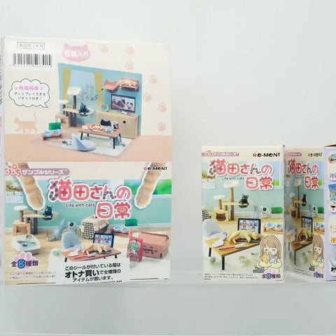 Cute Cat Daily Life Blind Box Toys Mini DIY Dollhouse Creative Super Cute Cat Litter Scooper Figurine Collect Ornaments