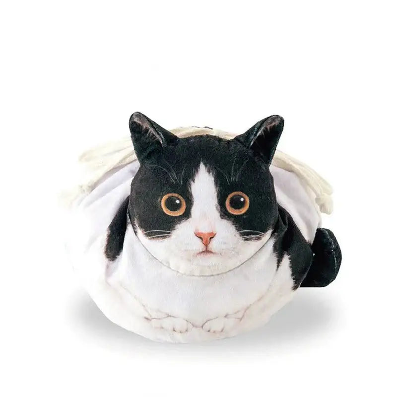 Cute Cat Makeup Bag Drawstring Closure 3D Cat Head Design Flat Cosmetic Pouch Gift for Women Cat Lovers Travel