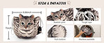 Cute Cat Makeup Bag Drawstring Closure 3D Cat Head Design Flat Cosmetic Pouch Gift for Women Cat Lovers Travel