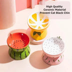 Cute Fruit Shape Cat Bowl High Quality Ceramics Cat Bowl Pet Supplies Cat Food And Water Feeder Pet Accessories