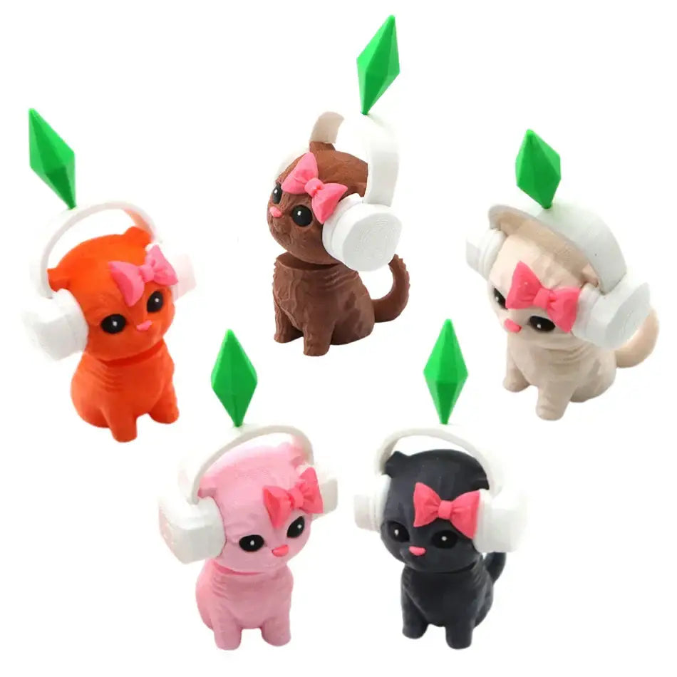 Cute Plumbob Dancing Cat Car Accessory The Sims Inspired Cat Figurine Creative Dashboard Decor Car Interior Desk
