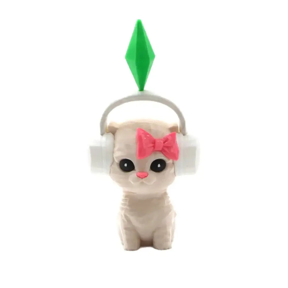 Cute Plumbob Dancing Cat Car Accessory The Sims Inspired Cat Figurine Creative Dashboard Decor Car Interior Desk