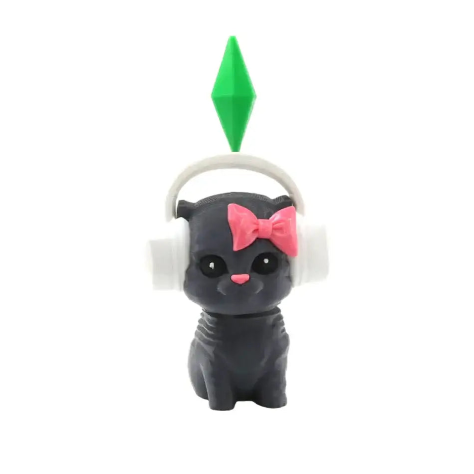 Cute Plumbob Dancing Cat Car Accessory The Sims Inspired Cat Figurine Creative Dashboard Decor Car Interior Desk