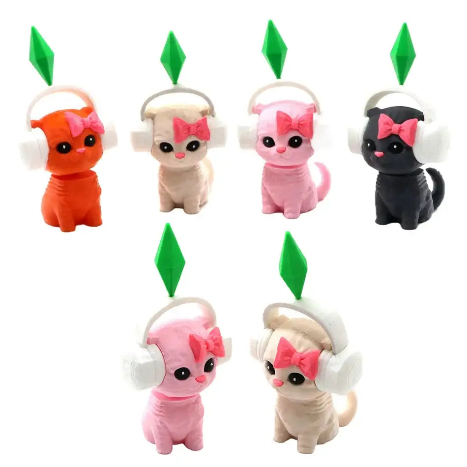 Cute Plumbob Dancing Cat Car Accessory The Sims Inspired Cat Figurine Creative Dashboard Decor Car Interior Desk