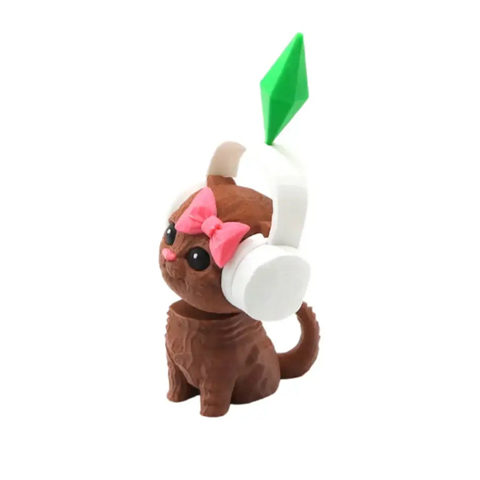 Cute Plumbob Dancing Cat Car Accessory The Sims Inspired Cat Figurine Creative Dashboard Decor Car Interior Desk
