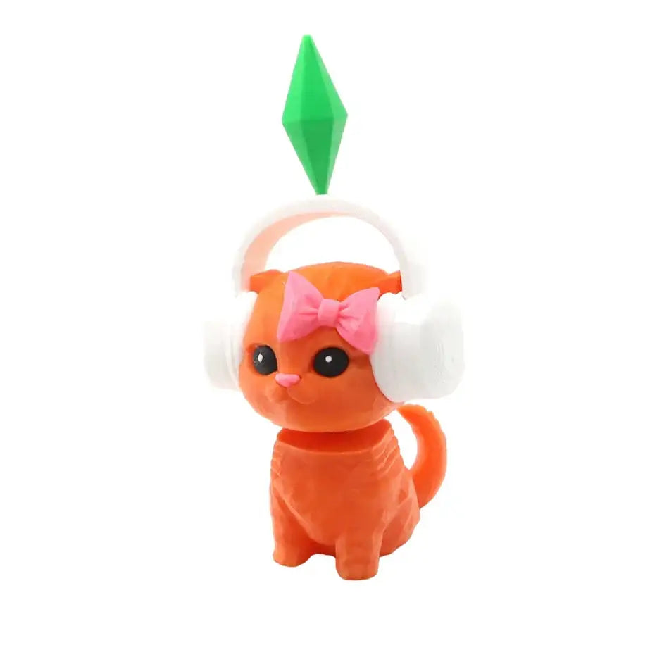 Cute Plumbob Dancing Cat Car Accessory The Sims Inspired Cat Figurine Creative Dashboard Decor Car Interior Desk