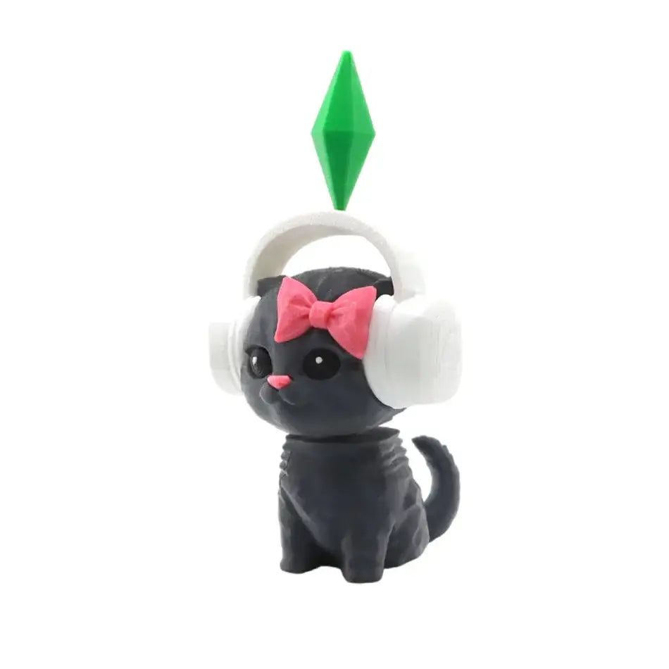 Cute Plumbob Dancing Cat Car Accessory The Sims Inspired Cat Figurine Creative Dashboard Decor Car Interior Desk
