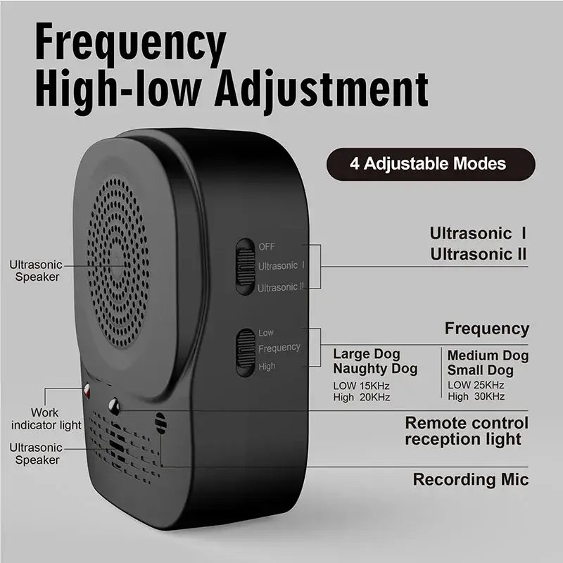 Dispositif anti-aboiements à ultrasons - black
