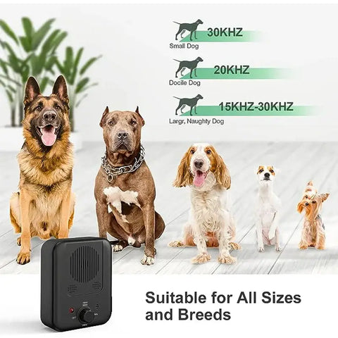 Dispositif anti-aboiements à ultrasons pour chiens - black