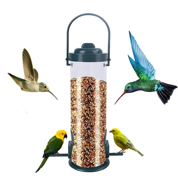 Pet Bird Feeder Food Dispenser Outdoor Hanging Multiple Holes Bird Feeder Small Bird Automatic Foot Feeding Tool Bird