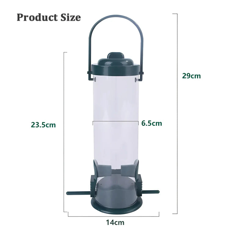 Pet Bird Feeder Food Dispenser Outdoor Hanging Multiple Holes Bird Feeder Small Bird Automatic Foot Feeding Tool Bird