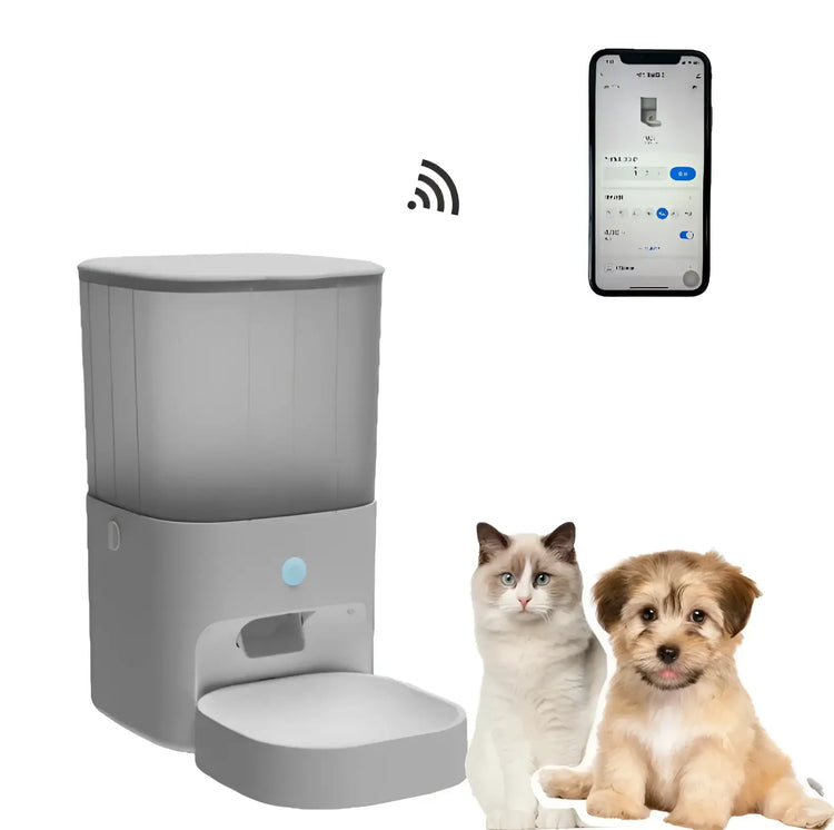 Dog and Cat Automatic Feeder Timed and Quantitative Intelligent Feeder APP Remote Control of Pet Food Bowl - W3 milky