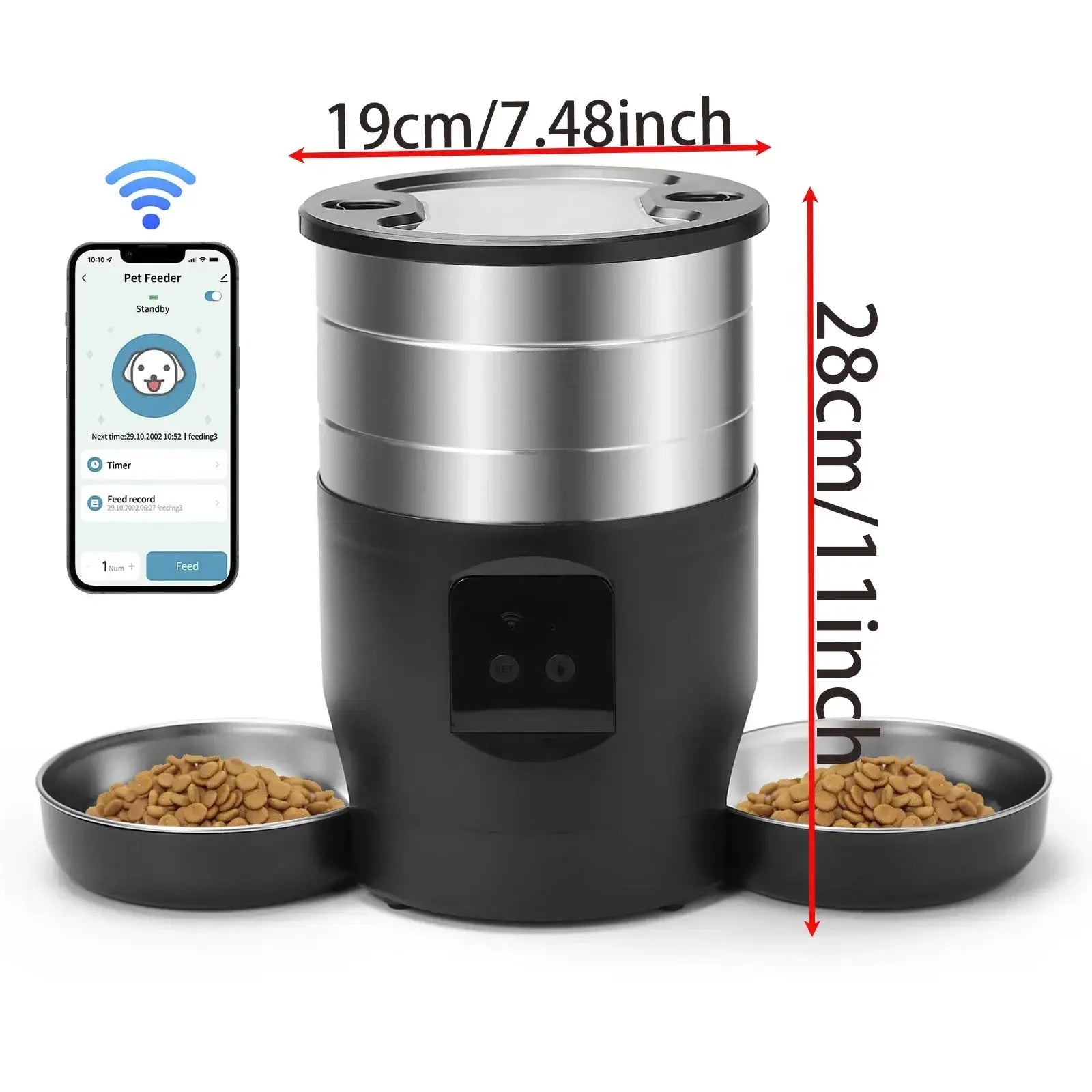 Distributeur croquettes chat Wi-Fi 4,5 L