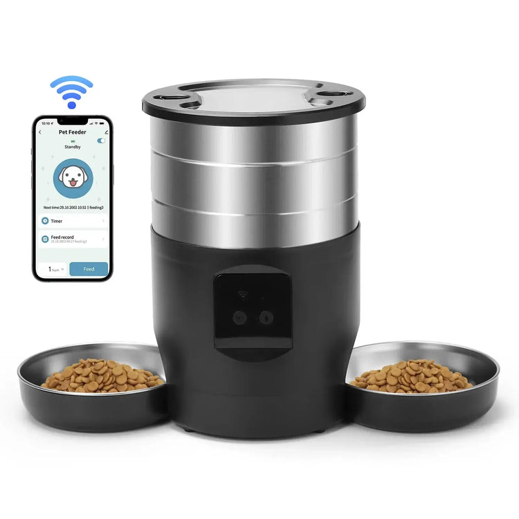Distributeur croquettes chat Wi-Fi 4,5 L - WiFi black feeder / L / 4L