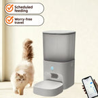 Dog and Cat Automatic Feeder Timed and Quantitative Intelligent Feeder APP Remote Control of Pet Food Bowl - W3 milky
