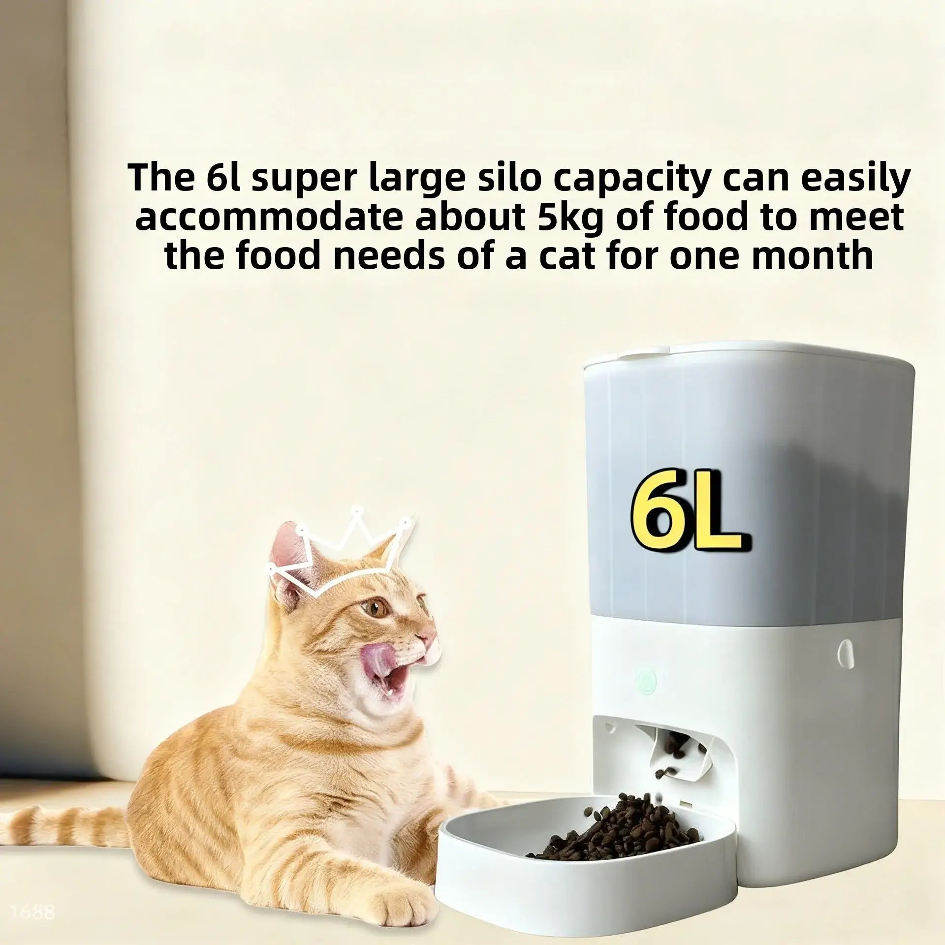 Dog and Cat Automatic Feeder Timed and Quantitative Intelligent Feeder APP Remote Control of Pet Food Bowl - W3 milky