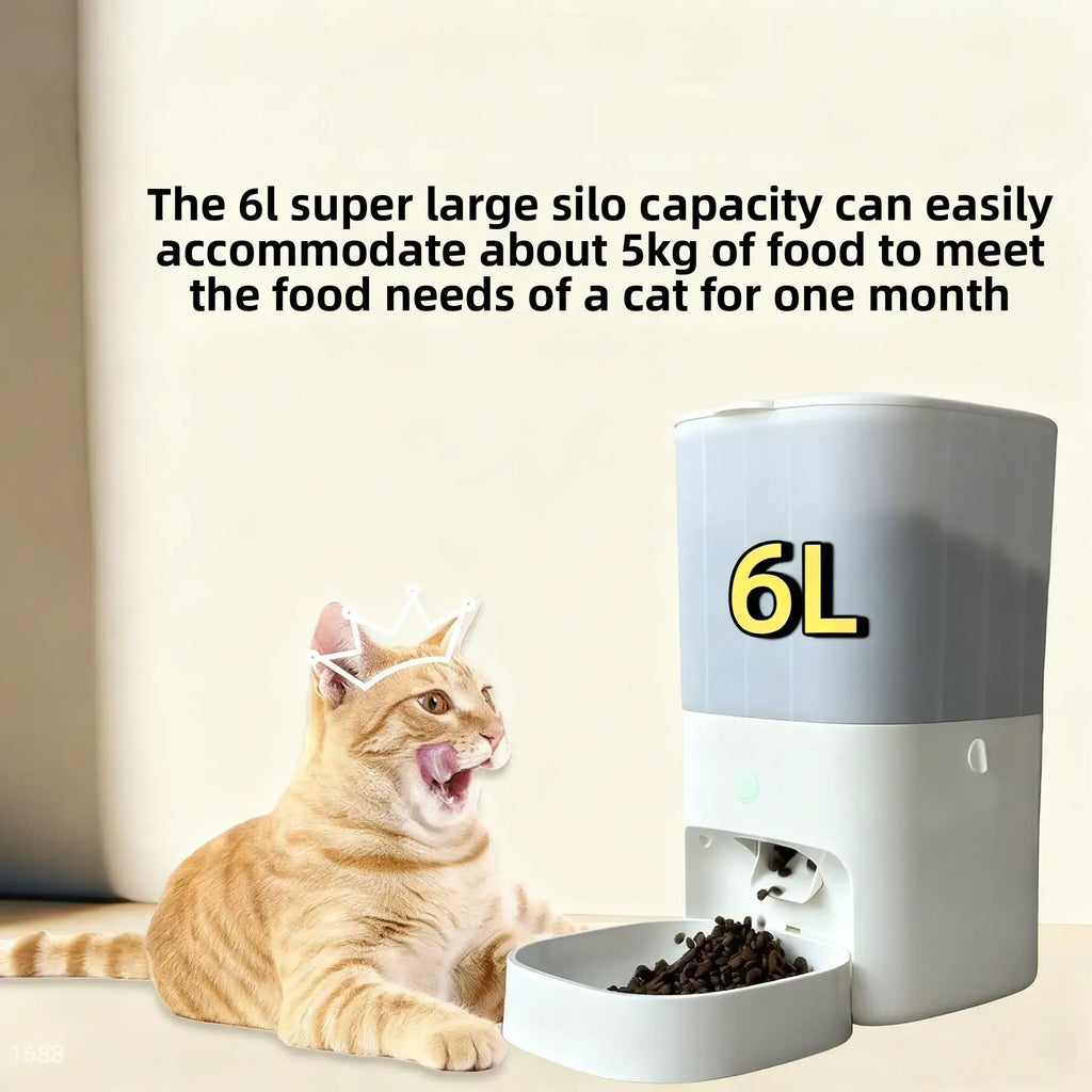 Dog and Cat Automatic Feeder Timed and Quantitative Intelligent Feeder APP Remote Control of Pet Food Bowl - W3 milky