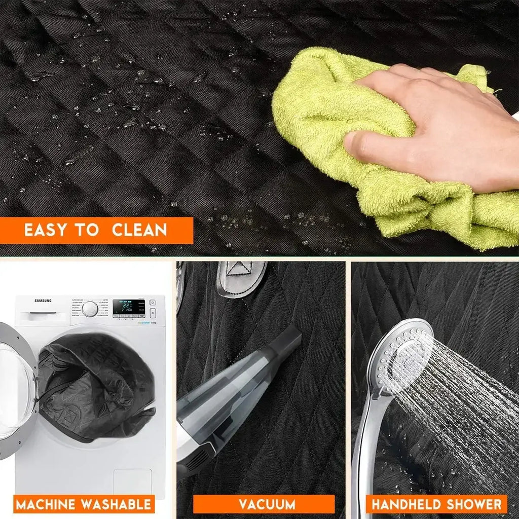 Dog Car Rear Seat Protective Cover Waterproof Dirt Resistant Pet Seat Cover Black Shoulder Strap Hammock Pet Travel