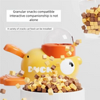 Dog cat pet feeder little yellow duck interactive puzzle dog feeding machine puppy missing food toy anti-slip bottom
