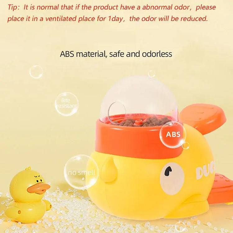 Dog cat pet feeder little yellow duck interactive puzzle dog feeding machine puppy missing food toy anti-slip bottom