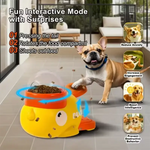 Dog cat pet feeder little yellow duck interactive puzzle dog feeding machine puppy missing food toy anti-slip bottom