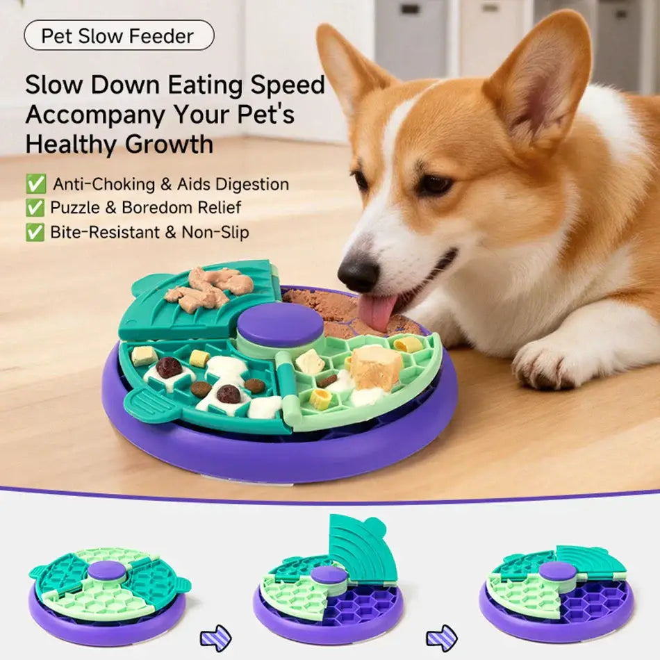 Dog Cat Puzzle Toys Slow Feeder Non-Slip Slowly Dog Cat Eating Bowl Interactive Increase IQ Food Dispenser Pet Feeding