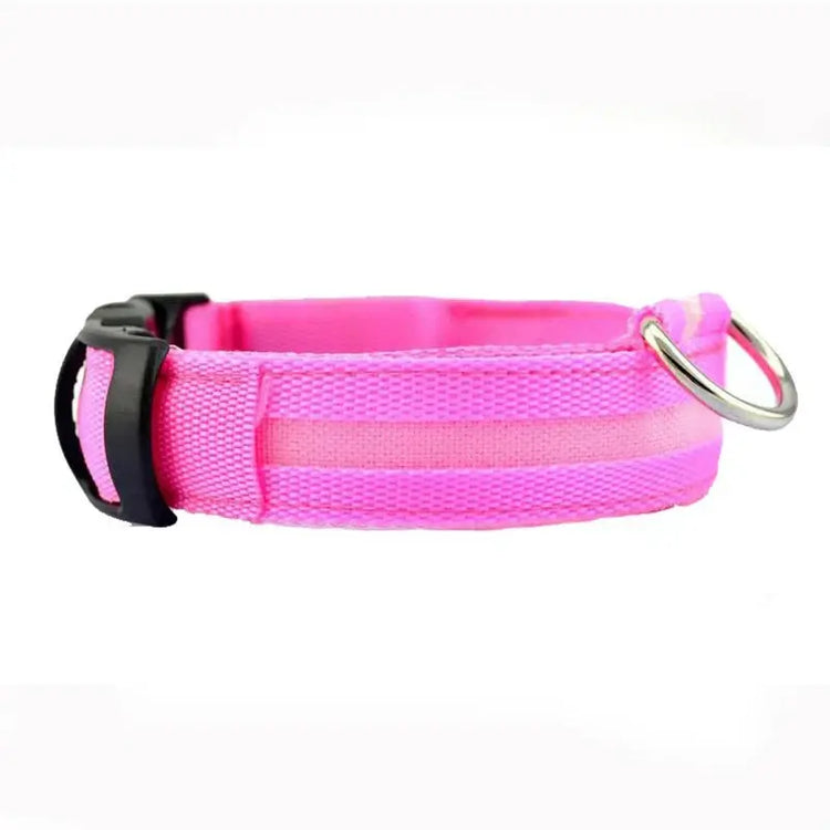 Dog Collar LED Light Electronic Night Safety Anti-Lost Nylon Adjustable Luminous Glowing Collar For Dogs Cats Pet