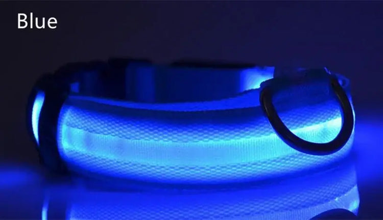Dog Collar LED Light Electronic Night Safety Anti-Lost Nylon Adjustable Luminous Glowing Collar For Dogs Cats Pet