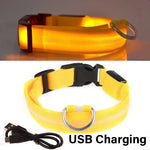 Dog Collar Nylon LED Night Safety Flashing Glow In The Dark Pet Dog Leash pet Dogs Luminous Fluorescent collar dog