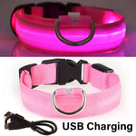 Dog Collar Nylon LED Night Safety Flashing Glow In The Dark Pet Dog Leash pet Dogs Luminous Fluorescent collar dog