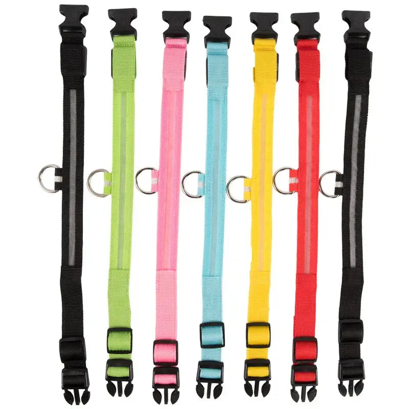 Dog Collar Nylon LED Night Safety Flashing Glow In The Dark Pet Dog Leash pet Dogs Luminous Fluorescent collar dog