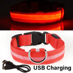 Dog Collar Nylon LED Night Safety Flashing Glow In The Dark Pet Dog Leash pet Dogs Luminous Fluorescent collar dog
