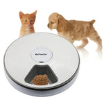 Dog Feeder Automatic Pet Feeder Round Timing Feeder 6 Meals 6 Grids Dog Cat Electric Dry Food Dispenser 24 Hours Feed