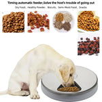 Dog Feeder Automatic Pet Feeder Round Timing Feeder 6 Meals 6 Grids Dog Cat Electric Dry Food Dispenser 24 Hours Feed