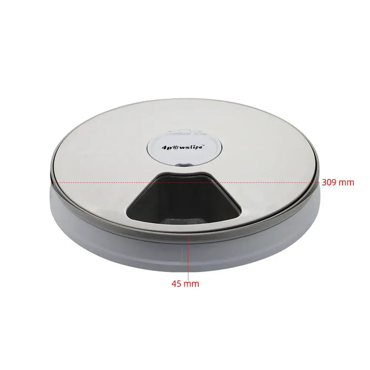 Dog Feeder Automatic Pet Feeder Round Timing Feeder 6 Meals 6 Grids Dog Cat Electric Dry Food Dispenser 24 Hours Feed