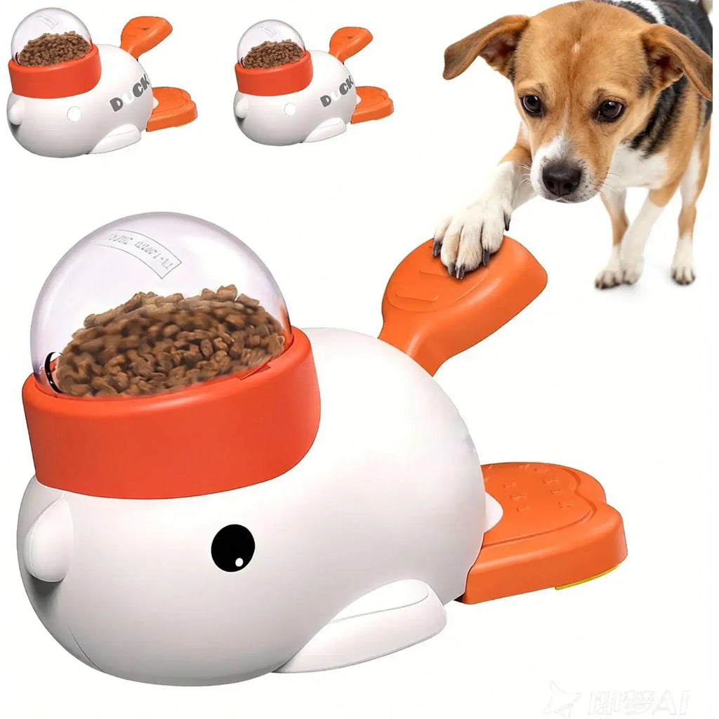 Dog Feeder Puzzle Toy Duck 2-In-1 Interactive Slow Feeder Puzzle Toy Duck Treat Dispenser Food Puzzle Slow Feeders - as