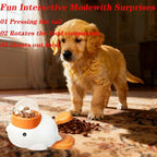 Dog Feeder Puzzle Toy Duck 2-In-1 Interactive Slow Feeder Puzzle Toy Duck Treat Dispenser Food Puzzle Slow Feeders - as