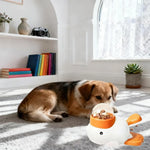 Dog Feeder Puzzle Toy Duck 2-In-1 Interactive Slow Feeder Puzzle Toy Duck Treat Dispenser Food Puzzle Slow Feeders - as