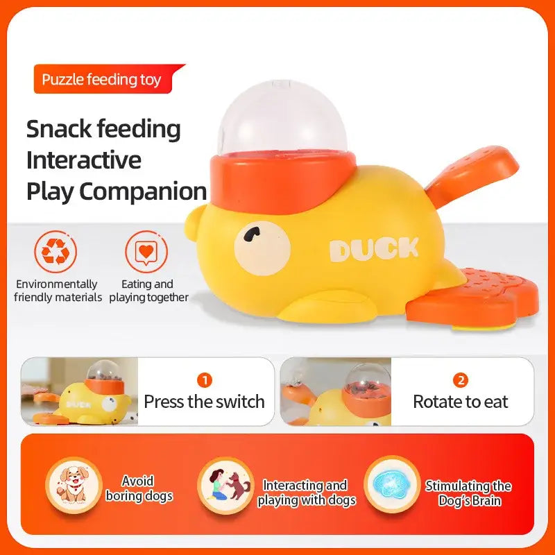 Dog Puzzle Feeder Interactive Pet Food Treat Dispenser Cartoon Duck Design Pet Snack Feeder for Dog Training Mental