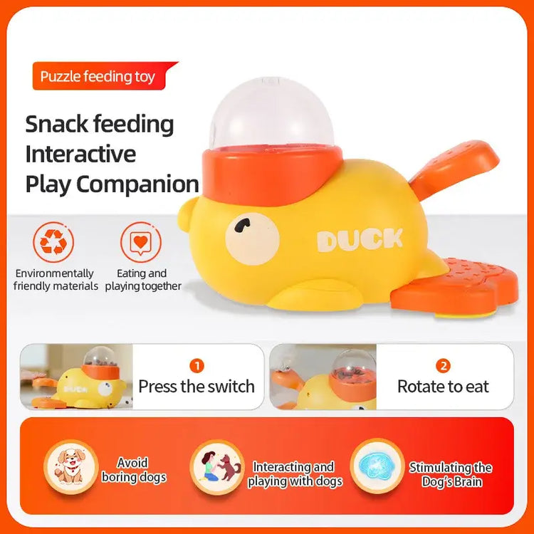 Dog Puzzle Feeder Interactive Pet Food Treat Dispenser Cartoon Duck Design Pet Snack Feeder for Dog Training Mental