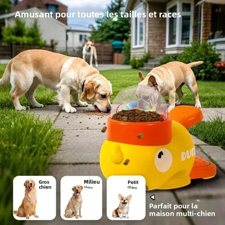 Dog Puzzle Feeder Interactive Pet Food Treat Dispenser Cartoon Duck Design Anti-slip Pet Automatic Feeder Toys for Dog