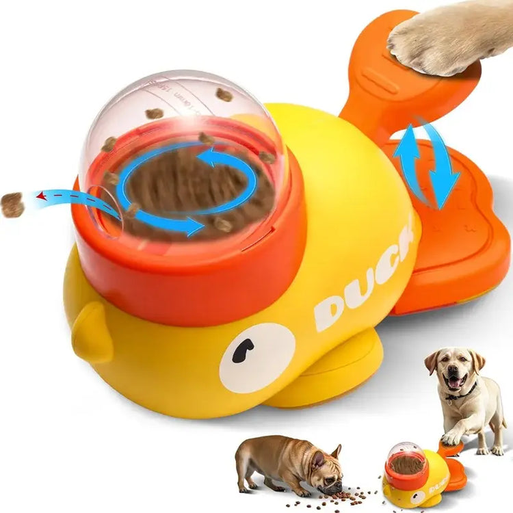 Dog Puzzle Feeder Interactive Pet Food Treat Dispenser Cartoon Duck Design Pet Snack Feeder for Dog Training Mental