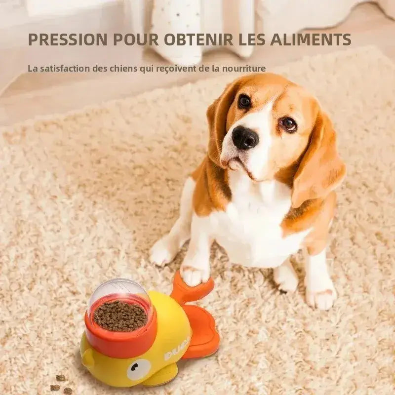 Dog Puzzle Feeder Interactive Pet Food Treat Dispenser Cartoon Duck Design Anti-slip Pet Automatic Feeder Toys for Dog